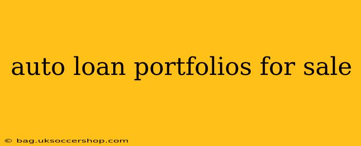 auto loan portfolios for sale