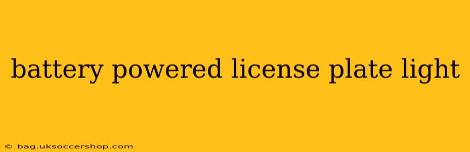 battery powered license plate light
