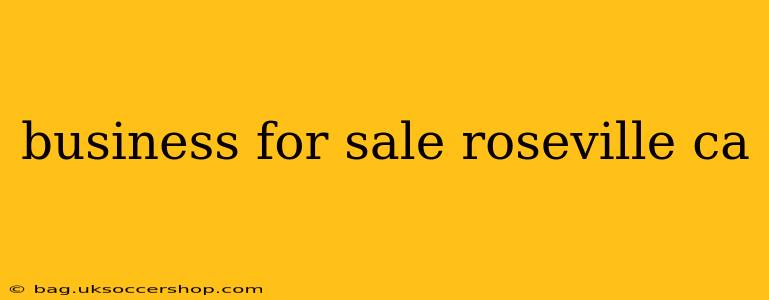 business for sale roseville ca