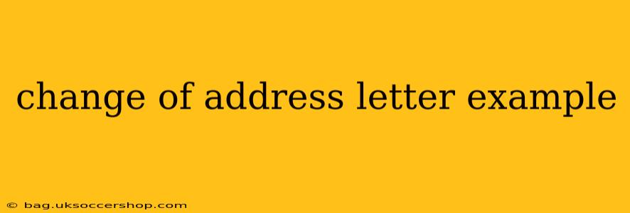 change of address letter example