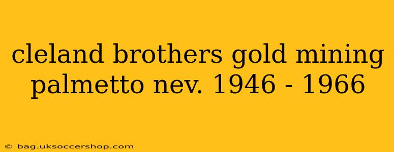 cleland brothers gold mining palmetto nev. 1946 - 1966