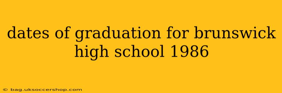 dates of graduation for brunswick high school 1986