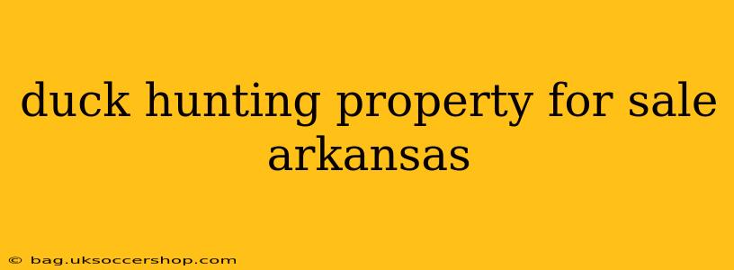 duck hunting property for sale arkansas