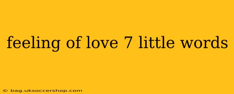 feeling of love 7 little words