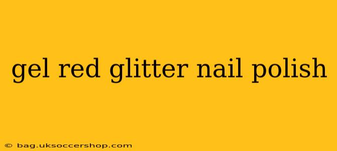 gel red glitter nail polish