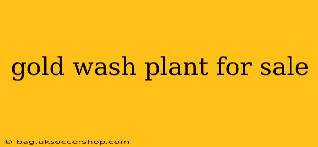 gold wash plant for sale