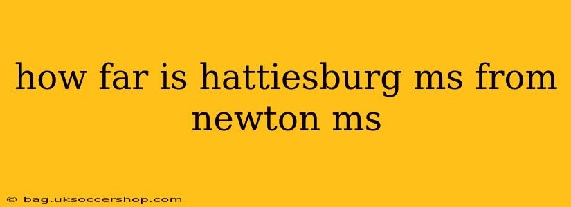 how far is hattiesburg ms from newton ms