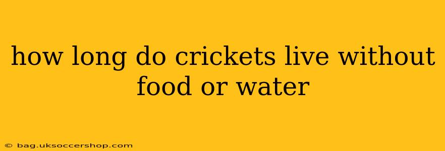 how long do crickets live without food or water