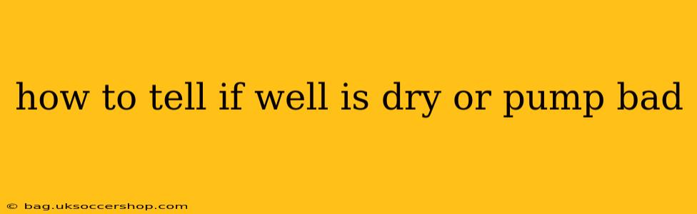 how to tell if well is dry or pump bad