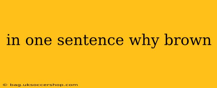 in one sentence why brown in one sentence why brown