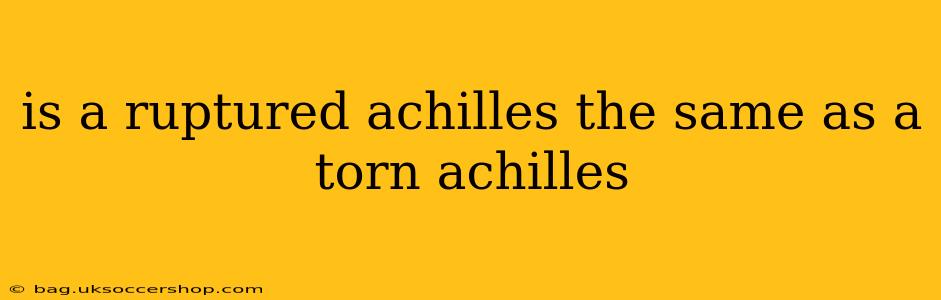 is a ruptured achilles the same as a torn achilles