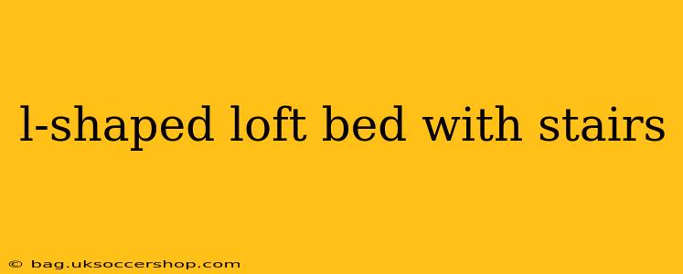 l-shaped loft bed with stairs