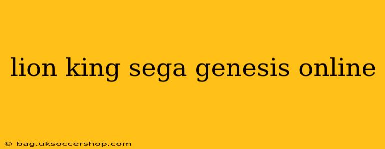 lion king sega genesis online