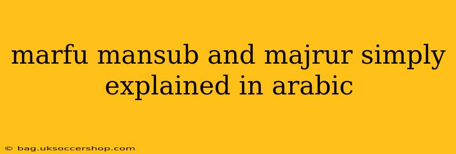 marfu mansub and majrur simply explained in arabic