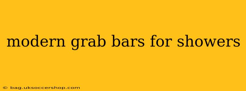 modern grab bars for showers