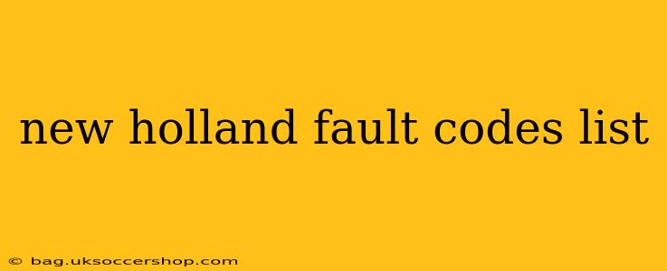 new holland fault codes list