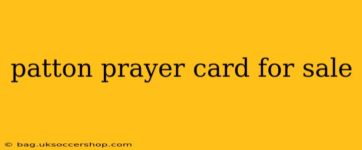 patton prayer card for sale
