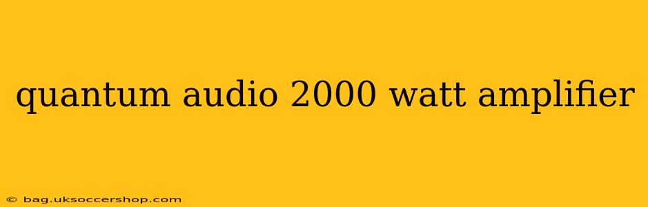 quantum audio 2000 watt amplifier
