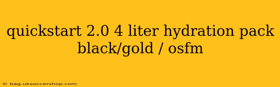 quickstart 2.0 4 liter hydration pack black/gold / osfm