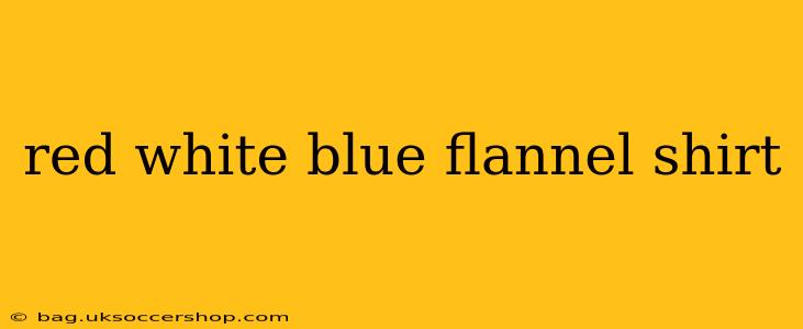 red white blue flannel shirt