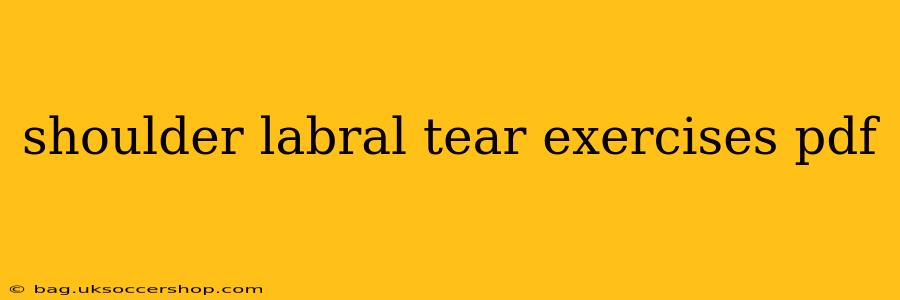 shoulder labral tear exercises pdf