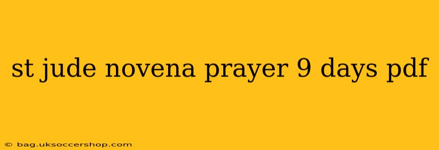 st jude novena prayer 9 days pdf