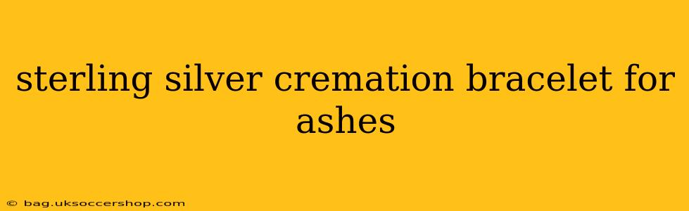 sterling silver cremation bracelet for ashes