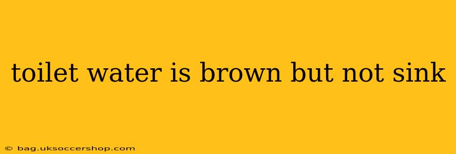 toilet water is brown but not sink