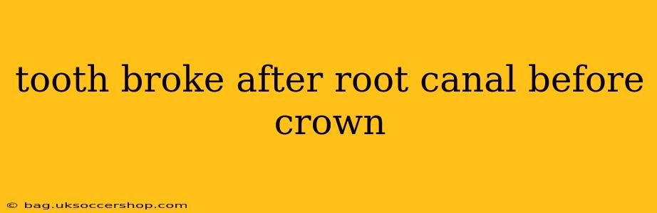 tooth broke after root canal before crown