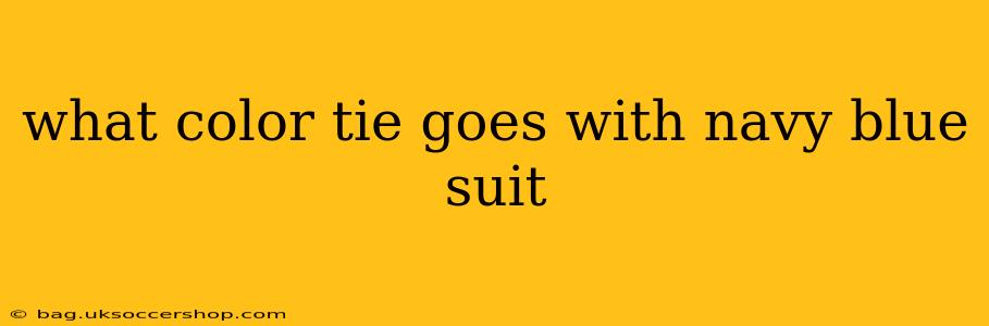 what color tie goes with navy blue suit