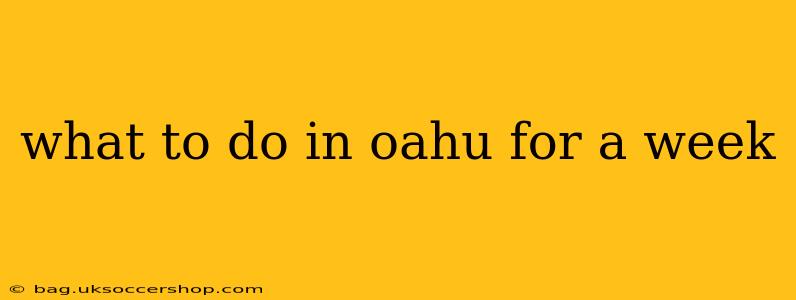 what to do in oahu for a week
